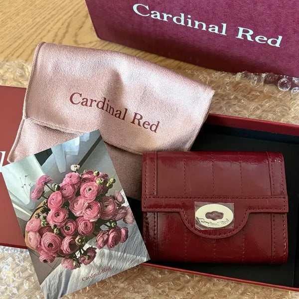 [BUNJANG] Cardinal Red Wallet Burgundy Leather Wallet / 새상품급) 카디널레드 월렛 버건디 지갑