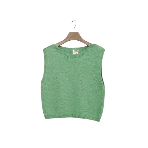 [BUNJANG] LAMAGIE Goseul Summer Knit Vest Green / 라마지 고슬 여름 니트 베스트 그린 조끼