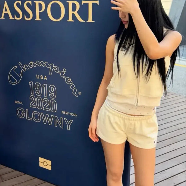 [BUNJANG] Champion Gloomy Sweat Shorts Cream L / (새상품) 챔피온 글로니 스웨트 쇼츠 크림 L