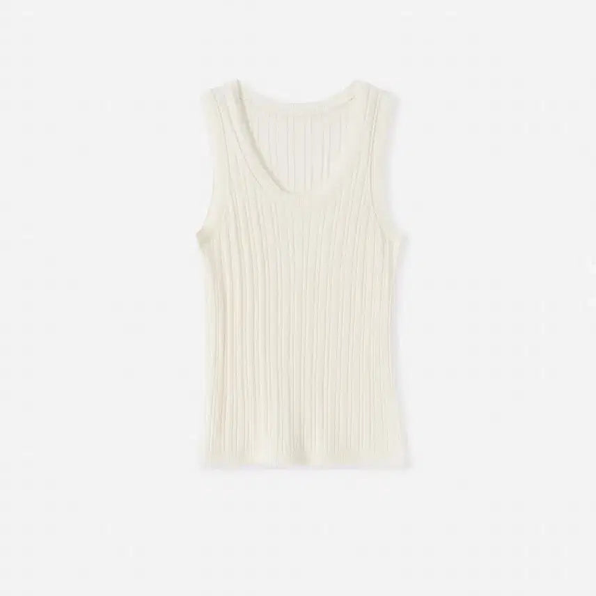 [BUNJANG] Vea (Fromis 9) Beah Ribbed Sleeveless Top Ivory / 포유온 Vea 베아 리브드 슬리브리스 아이보리