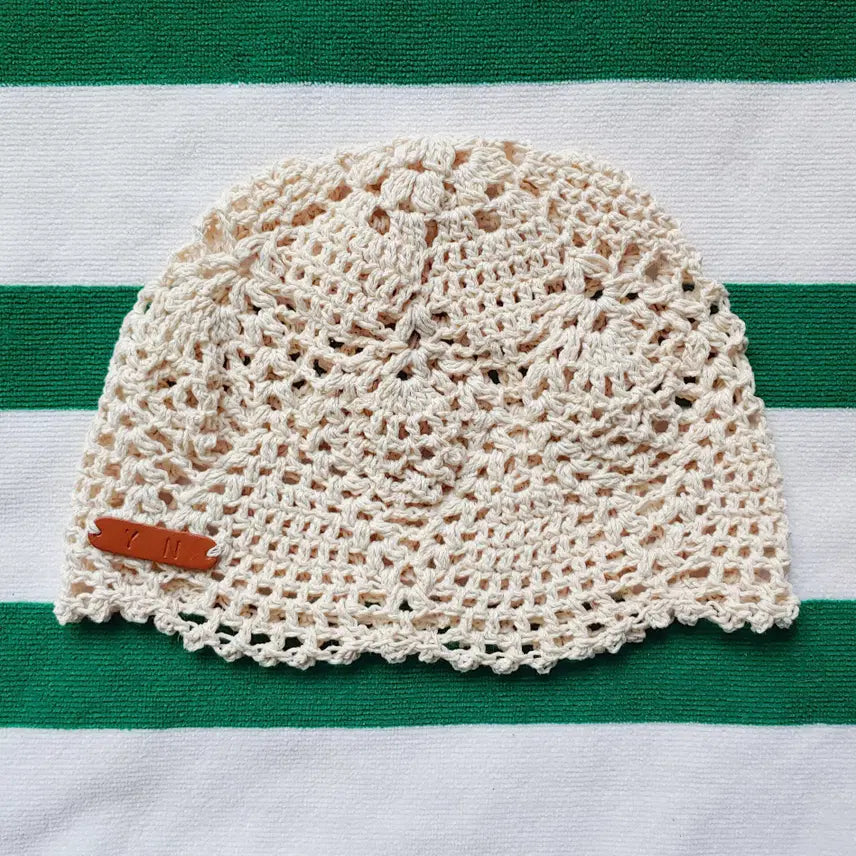 [BUNJANG] Handmade Pineapple Crochet Beanie Hat (Ivory) / 핸드메이드 파인애플 비니 (아이보리)