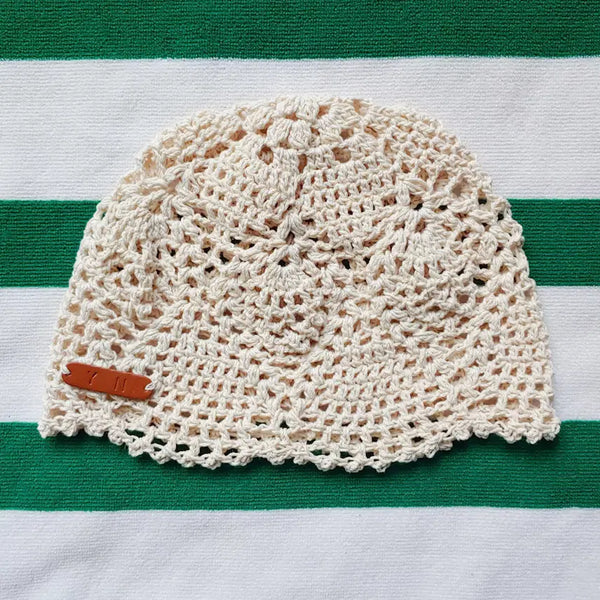 [BUNJANG] Handmade Pineapple Crochet Beanie Hat (Ivory) / 핸드메이드 파인애플 비니 (아이보리)