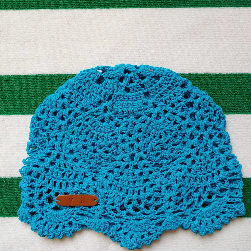 [BUNJANG] Handmade Pineapple Crochet Beanie (Sky Blue) / 핸드메이드 파인애플 비니 (스카이블루)