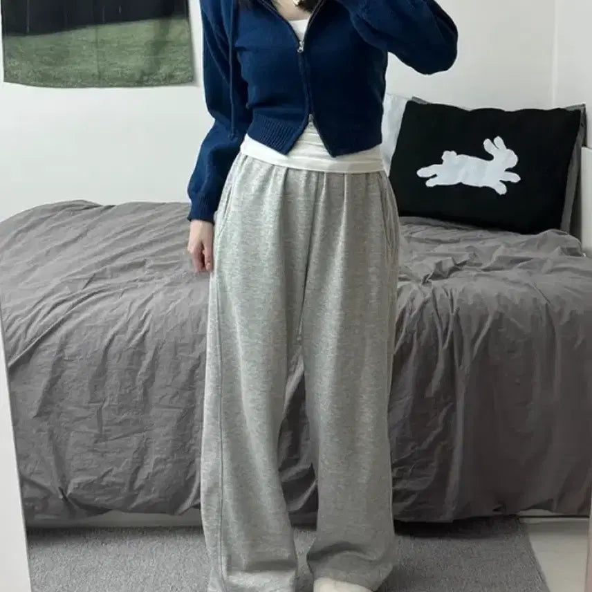 [BUNJANG] Ablhy Pastel Wide Training Pants / 에이블리 파스텔 와이드 트레이닝팬츠