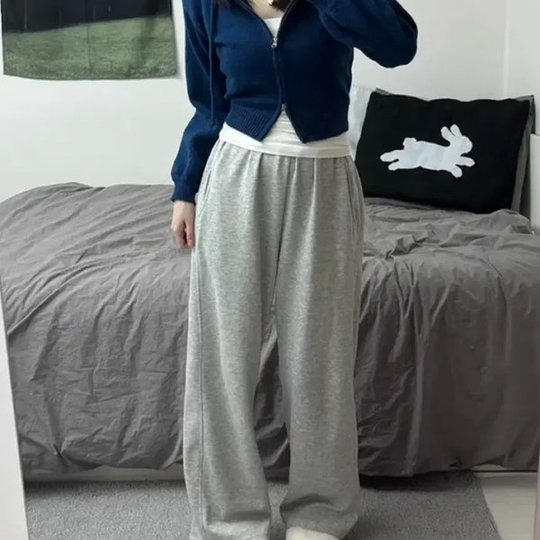 [BUNJANG] Ablhy Pastel Wide Training Pants / 에이블리 파스텔 와이드 트레이닝팬츠