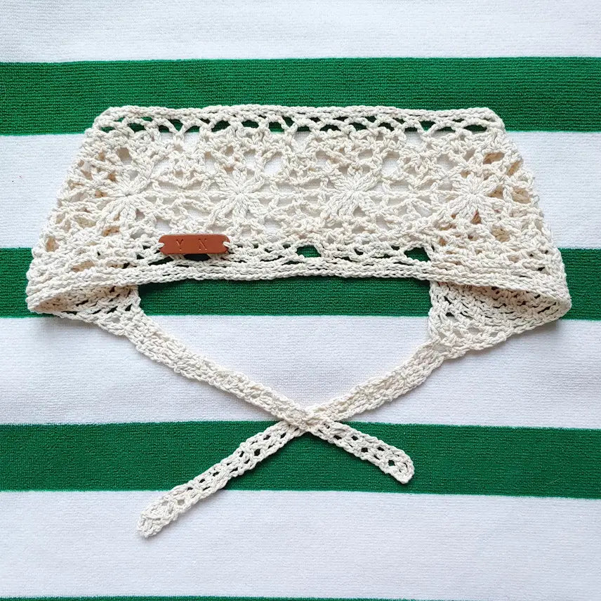 [BUNJANG] Handmade Crochet Vacation Hairband (Ivory) / 핸드메이드 바캉스 헤어밴드 (아이보리)