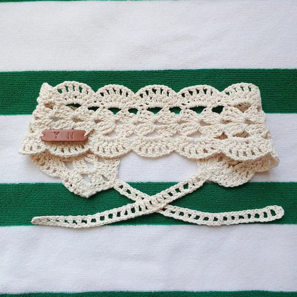 [BUNJANG] Handmade Crochet Lace Headband (Ivory) / 핸드메이드 크로셰 레이스 헤어밴드 (아이보리)