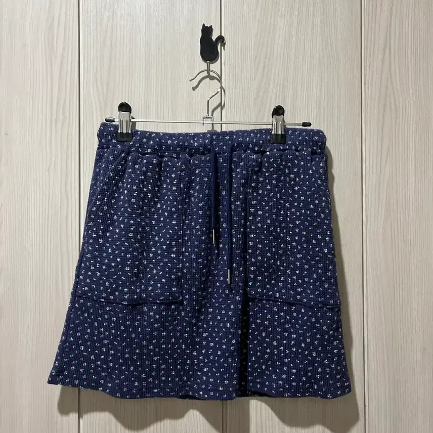 [BUNJANG] Floral Pattern Midi Skirt with Drawstring Waist / 패턴 스커트