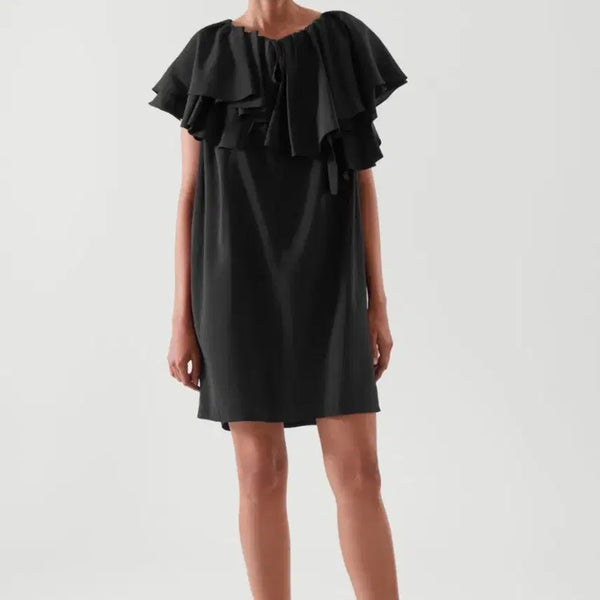 [BUNJANG] COS Ruffle Tunic Dress Black / COS 러플 튜닉 원피스 블랙