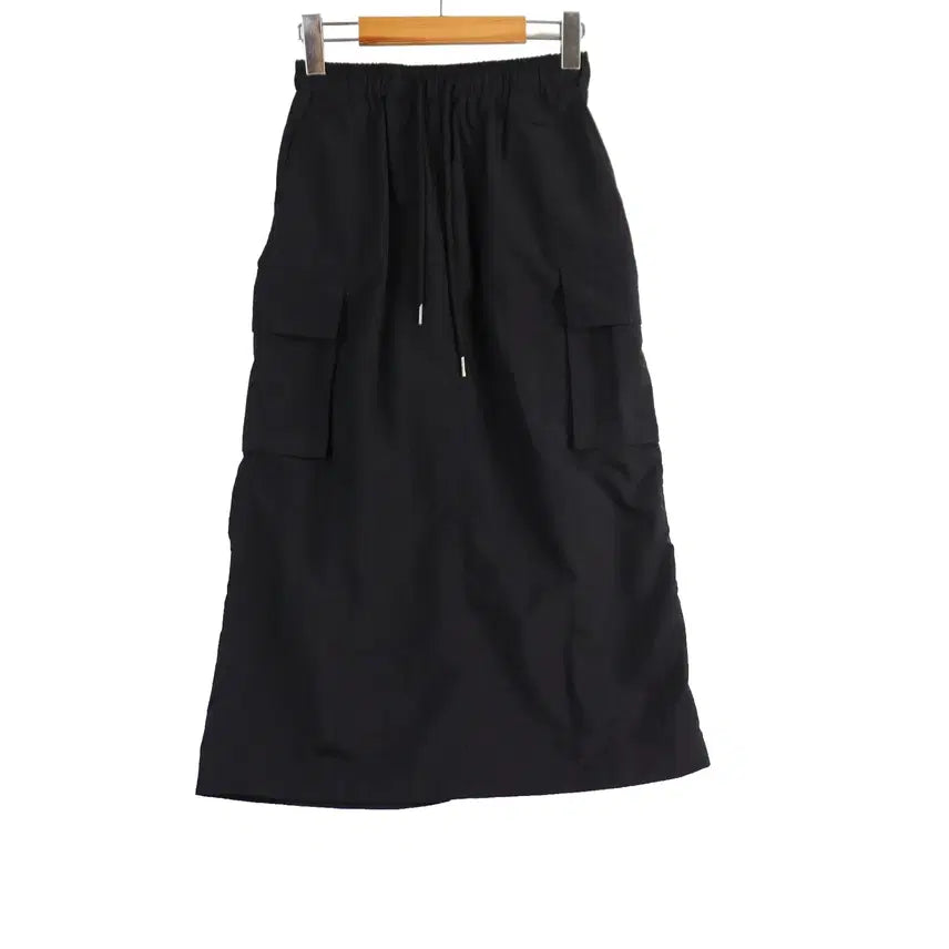 [BUNJANG] ORDNARY Cargo Long Skirt (Nylon, Black) / ORDNARY 카고 롱스커트 프리 블랙 나일론 스커트