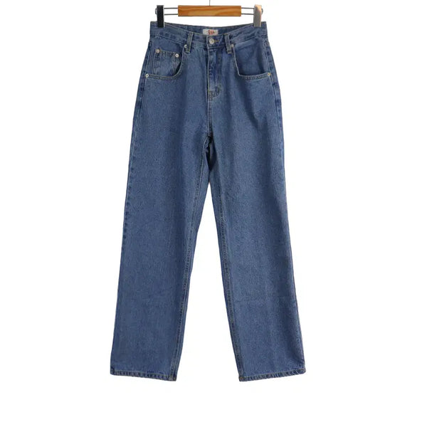 [BUNJANG] Forty Four Medium Wash Wide Leg High Waist Jeans / forty four 중청 와이드 데님팬츠 프리 청바지 와이드핏