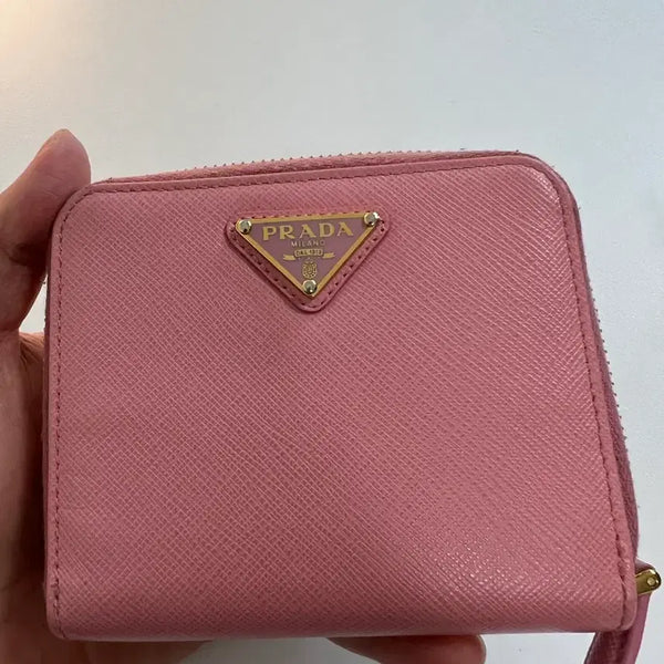 [BUNJANG] Prada Saffiano Pink Bifold Wallet / 프라다 사피아노 핑크 반지갑