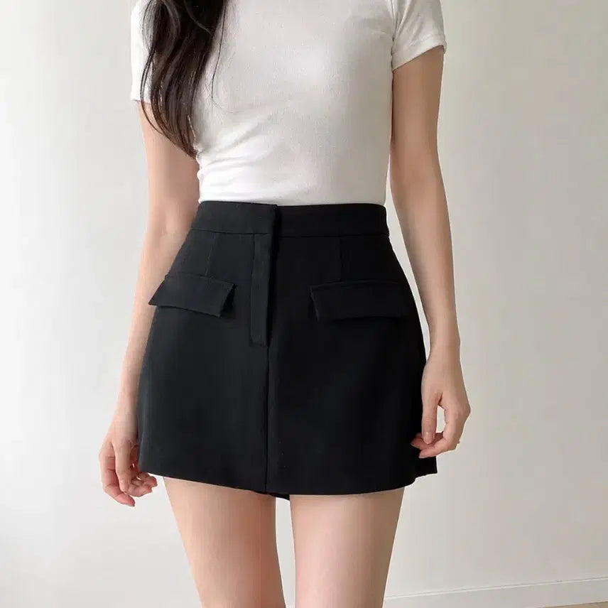 [BUNJANG] 8 Seconds Twill Mini Skirt Pants - Medium / 에잇세컨즈 트윌 미니 스커트 팬츠 M