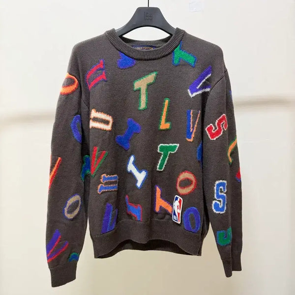 [BUNJANG] Louis Vuitton Letters Crewneck Knit Mocha XL / 루이비통 레터스 크루넥 니트 모카 XL