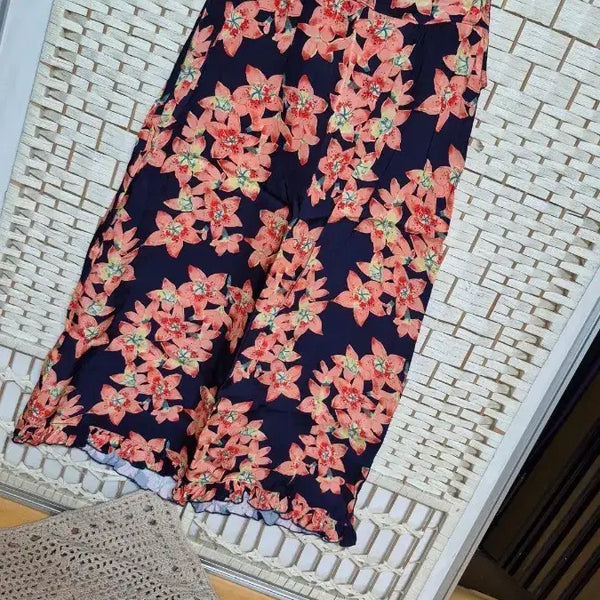 [BUNJANG] 100% Punggi Silk Midi Dress Floral Pattern Size 55 / 미사용!풍기인견100%원피스55