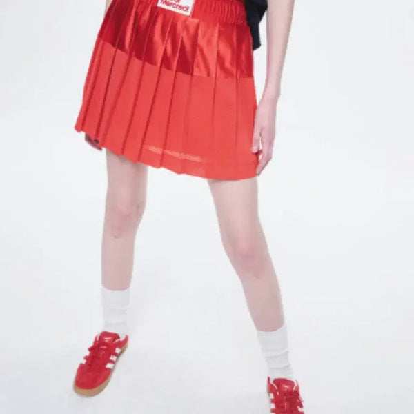 [BUNJANG] Mardi Mercredi Pleated Skirt Red / 마르디 메크르디 플리츠 스커트 레드