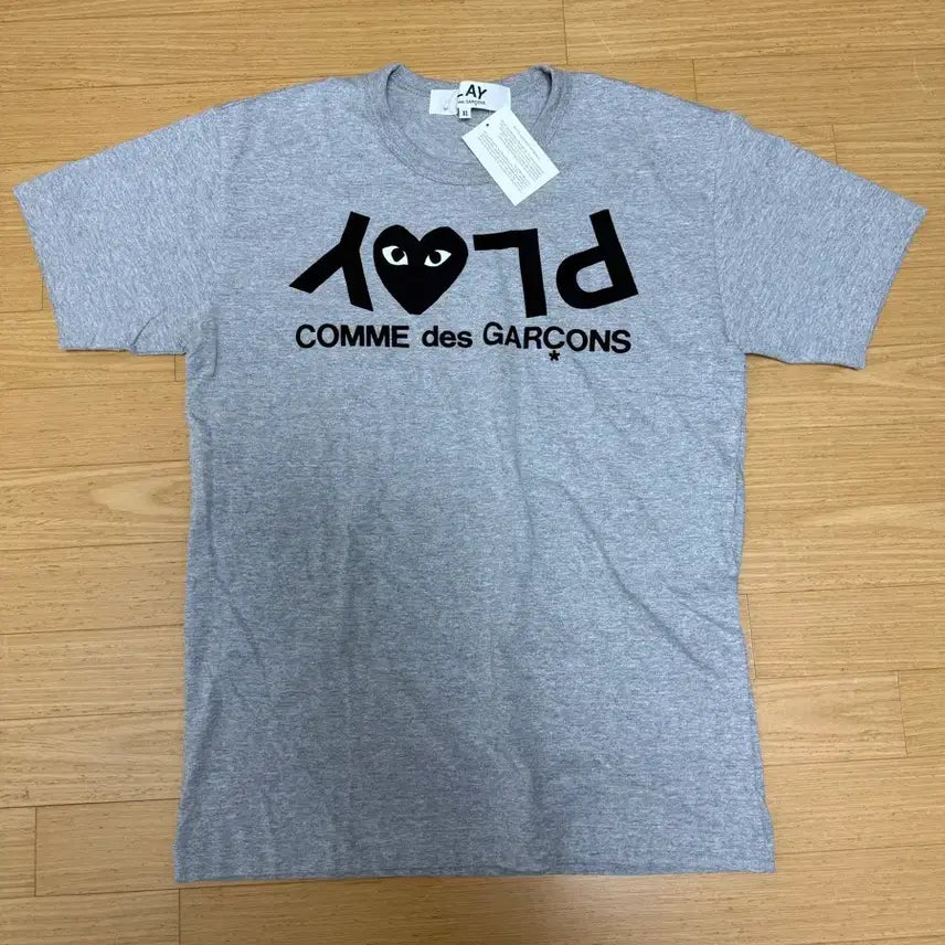 [BUNJANG] Comme des Garçons Play Grey Short Sleeve T-Shirt XL / 꼼데가르송 플레이 반팔티 그레이 XL