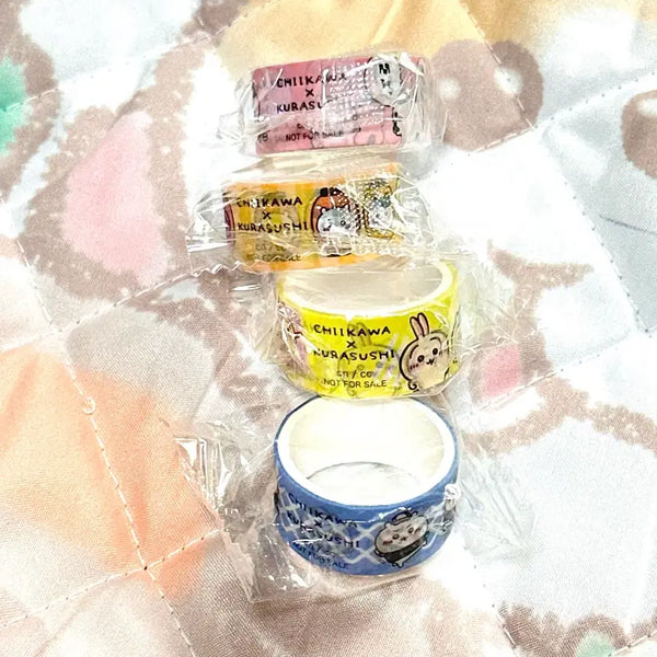 [BUNJANG] Chiikawa x Kurazushi Masking Tape 4-Set Bundle / 치이카와 X 쿠라스시 마스킹테이프 4종 세트 일괄판매
