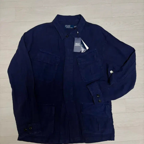[BUNJANG] Polo Ralph Lauren Linen Utility Fatigue Jacket Navy L / L) 폴로 랄프로렌 린넨 유틸리티 퍼티그 자켓