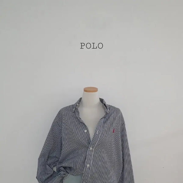 [BUNJANG] Polo Ralph Lauren Striped Shirt Blue M / No.26062202 큐알 폴로 랄프로렌 셔츠 스트라이프 블루