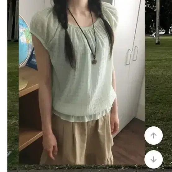 [BUNJANG] Mint Short Sleeve Blouse / 에이블리 반팔 블라우스 팔아요