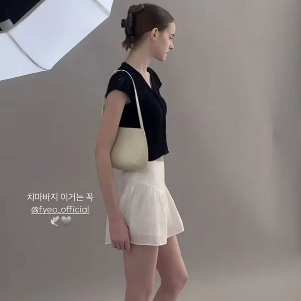 [BUNJANG] Fyeo Darin Shirring Skirt (White, M) / Fyeo 포유온 다린 셔링 스커트 (M)
