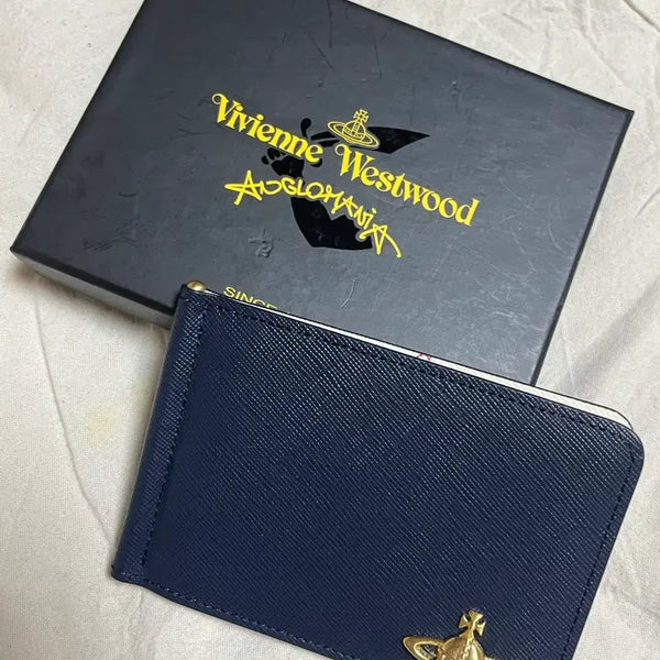 [BUNJANG] Vivienne Westwood Navy Leather Money Clip Wallet / 비비안 머니클립지갑