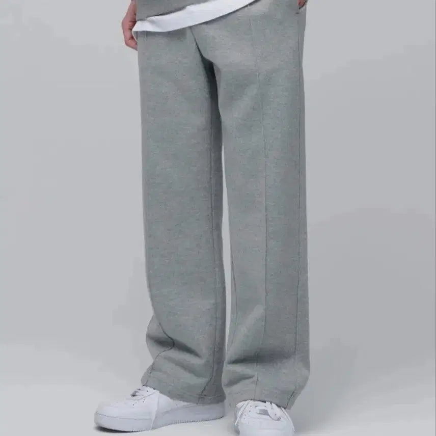 [BUNJANG] Grey Wide Pintuck Training Pants (S) / 그레이 와이드 핀턱 트레이닝 팬츠 s