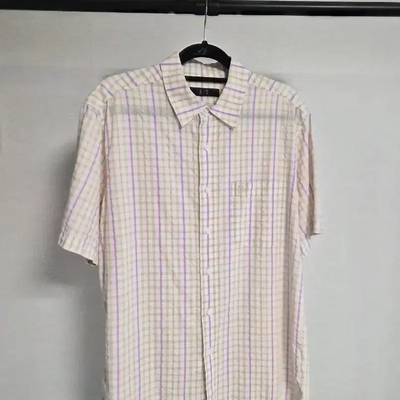 [BUNJANG] Daks Golf Check Short Sleeve Shirt / 100) 닥스 골프 체크 셔츠