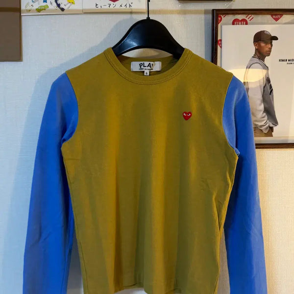 [BUNJANG] Comme des Garçons PLAY Red Heart Long Sleeve Blue (S) / (S)꼼데가르송 플레이 레드 하트 롱슬리브 블루