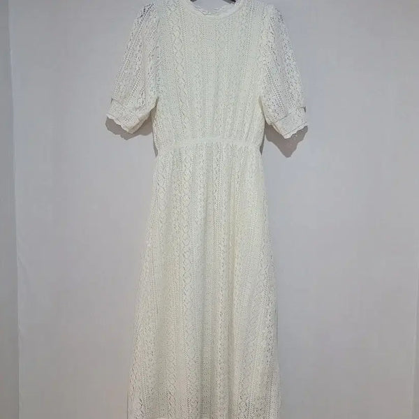 [BUNJANG] Ivory Punching Lace Dress / 펀칭 레이스 원피스 아이보리