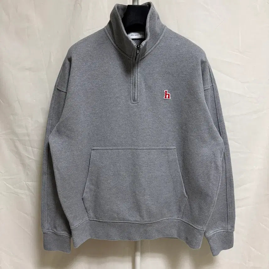 [BUNJANG] HIS by HAZZYS Half-Zip Oversized Sweatshirt Grey, Size S / HIS 헤지스 반집업 오버핏 스웻셔츠 / 그레이, S