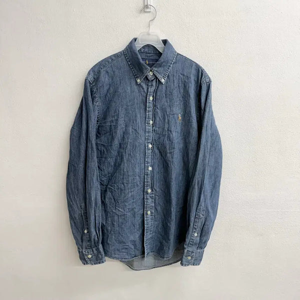 [BUNJANG] Polo Ralph Lauren Classic Fit Chambray Denim Shirt - Size S / 폴로 랄프로렌 클래식핏 샴브레이 데님 셔츠  S
