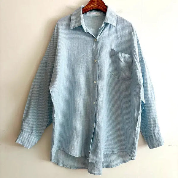 [BUNJANG] Sky Linen Oversized Shirt / 하늘 린넨 오버핏 셔츠