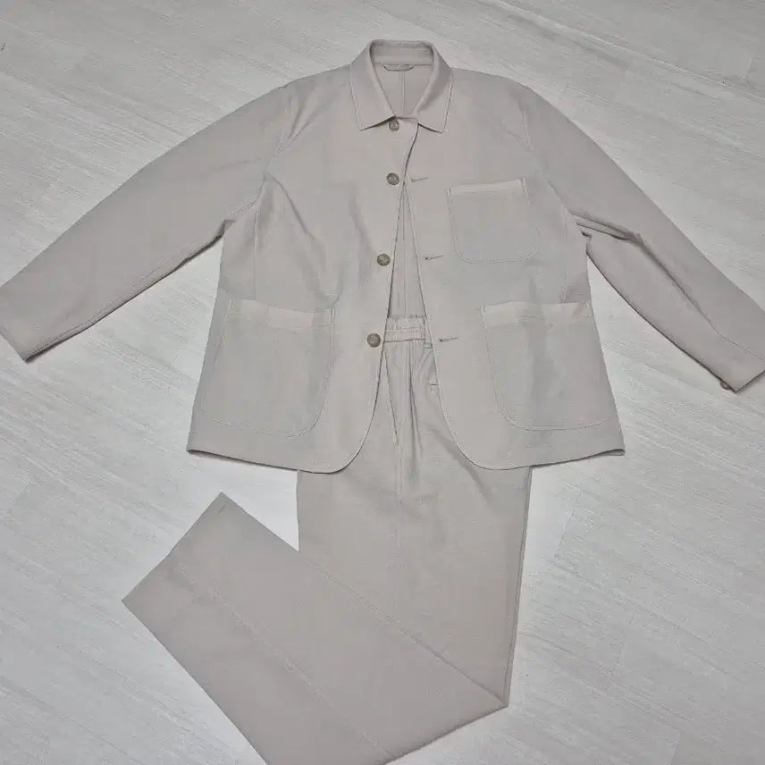 [BUNJANG] Men's Summer Beige Suit Set (Top L, Bottom 29-31) / 남성 여름용 미색 수트 정장 셋업 상하의 세트 상의L 하의29~31