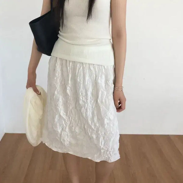 [BUNJANG] Wrinkle Midi Skirt / 링클 미디 스커트
