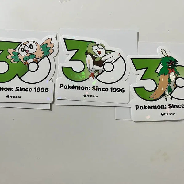 [BUNJANG] Pokemon 30th Anniversary Sticker Set: Fomantis, Lurantis, Salazzle / 포켓몬 30주년 스티커 나몰빼미+빼미스로우+모크나이퍼