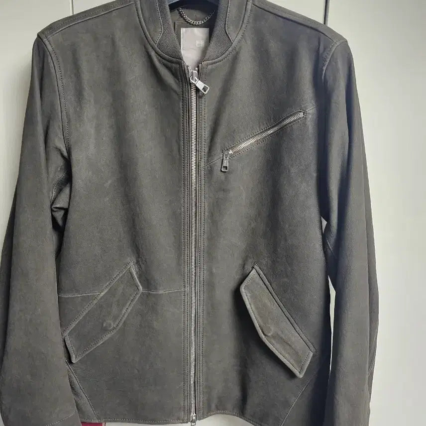 [BUNJANG] Beanpole Nubuck Leather Jacket Dark Khaki Size 105 / 빈폴 누벅 가죽자켓 민트급 105(어두운카키색상)