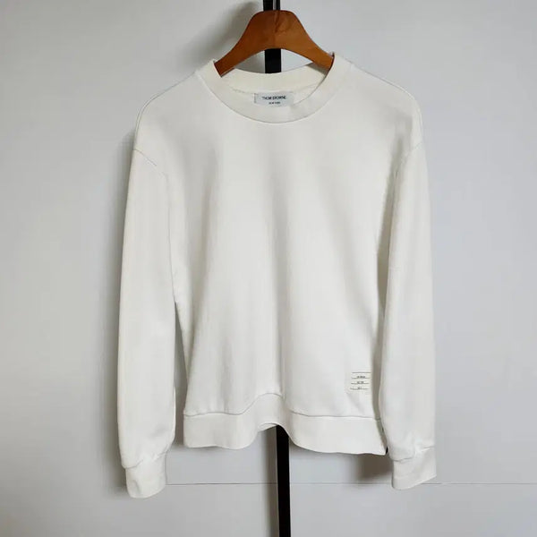[BUNJANG] Thom Browne White Back Tricolor Sweatshirt MJT085A / [3] 톰브라운 화이트 백삼선 맨투맨 MJT085A