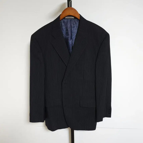 [BUNJANG] Givenchy Black Monogram Stripe Men's Suit Jacket / [100] 지방시 블랙 모노그램 스트라이프 남성 정장 자켓