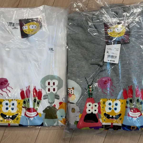 [BUNJANG] Uniqlo x CPFM SpongeBob Short Sleeve T-Shirt & Hoodie / 유니클로 x cpfm 스폰지밥 반팔,후드