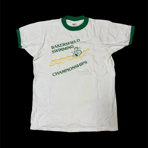 [BUNJANG] 80s USA Bakersfield Swimming Championships Ringer Tee / 80s USA 링거티 싱글스티치