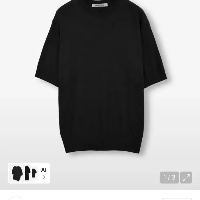 [BUNJANG] Brown Yak Supima Cotton Heart Knit Black Size 3 / 브라운야드 수피마 코튼 하트 니트 블랙 3사이즈