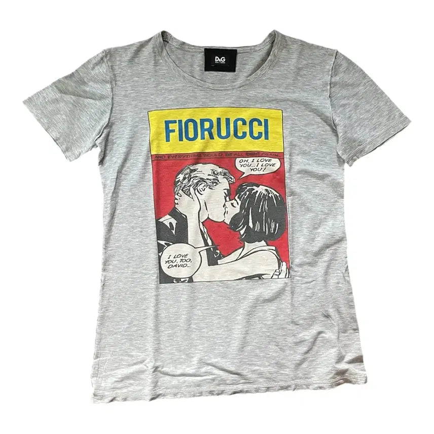 [BUNJANG] Dolce & Gabbana Fiorucci Grey Logo Short Sleeve T-Shirt / D&G 피오루치 그레이 로고 반팔 티셔츠
