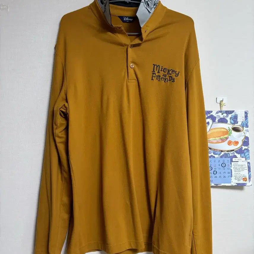 [BUNJANG] Disney Mickey Mouse Mustard Long Sleeve T-Shirt Size 105 / 디즈니 미키마우스 머스타드 긴팔 105