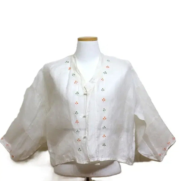 [BUNJANG] Embroidered Ramie Modified Jeogori Shirt / zR39 자수세모시 개량 저고리셔츠/ 여66/사놀까