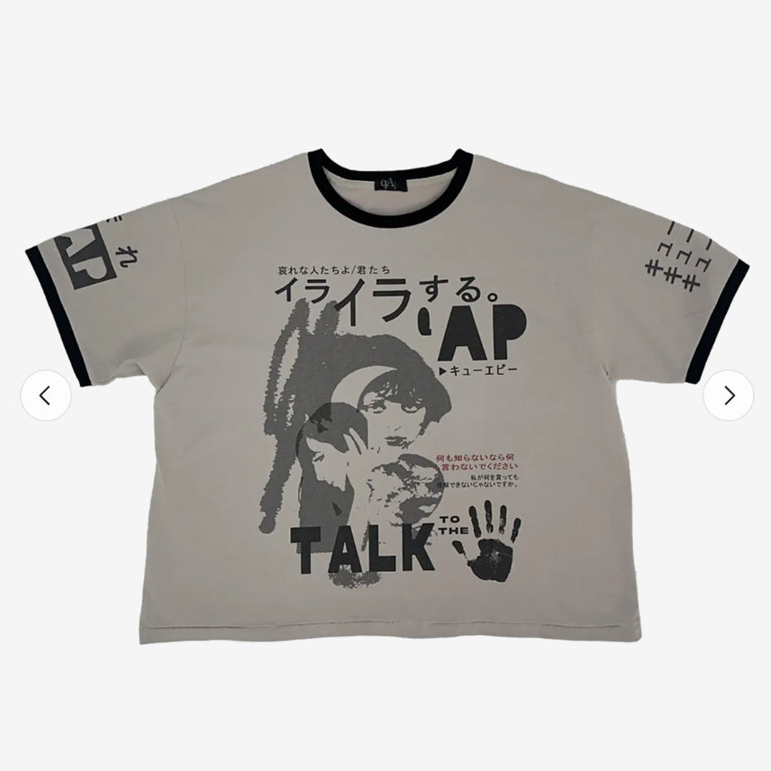 [BUNJANG] QAP Ringer Pig Short-Sleeve T-Shirt / QAP 링거 피그 반팔 티셔츠