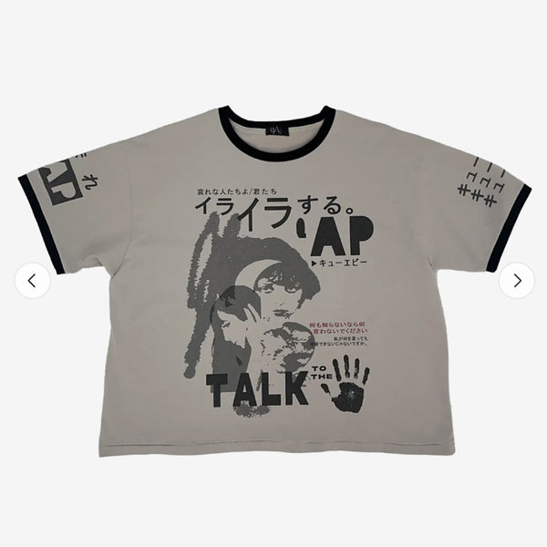 [BUNJANG] QAP Ringer Pig Short-Sleeve T-Shirt / QAP 링거 피그 반팔 티셔츠