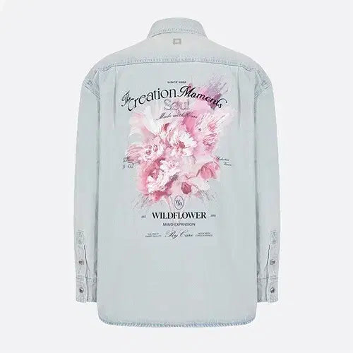 [BUNJANG] Wooyoungmi 25SS Flower Denim Shirt Size 50 / 우영미 25ss 플라워 데님 셔츠 50사이즈