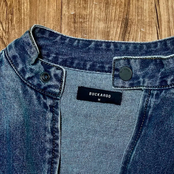 [BUNJANG] Buckaroo Cut Detail Biker Denim Jacket - Medium / 버커루 절개디테일 바이커 데님 자켓 M